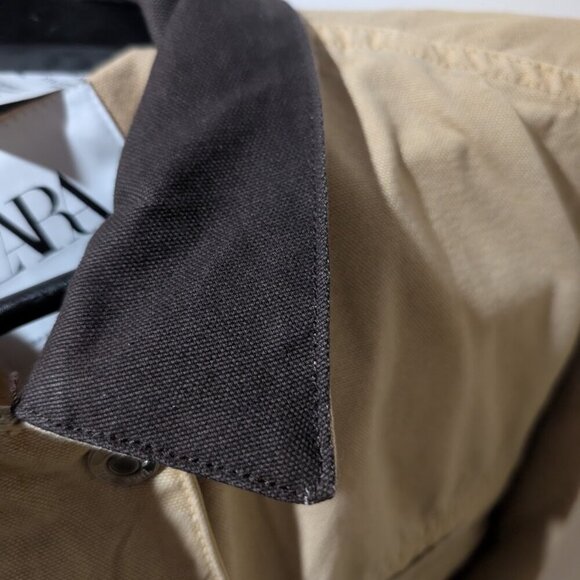 NEW Zara | Contrast Cropped Barn Jacket - Picture 5 of 12